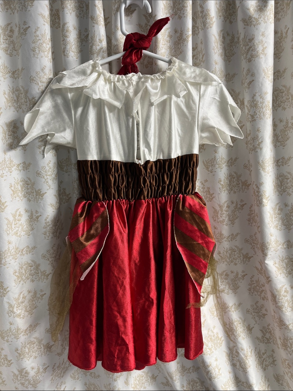 Kids Red and Cream Pirate Dress Costume with Headscarf - Picture 3 of 4